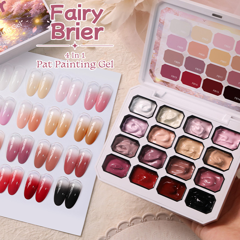 UR SUGAR 16 สี Nude Series 4 IN 1 Pat เจล Easy Gradient ภาพวาดเจล DIY ฝรั่งเศสเล็บเล็บ UV เคลือบเงา