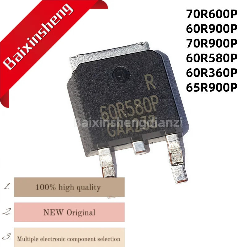 5PCS 70R600P, 60R900P, 70R900P, 60R580P, 60R360P, 65R900P, TO-252, ทรานซิสเตอร์ภาคสนามไฟฟ้า SMD
