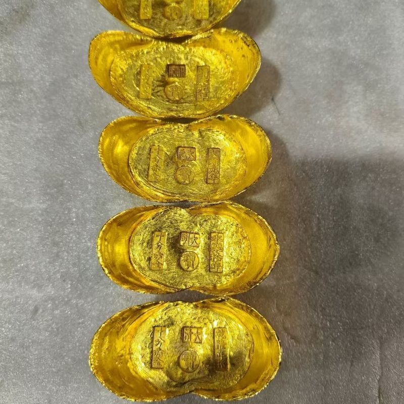 0.5 กก. Big Antique Play Collection เหรียญ Gold Ingot Qing Dynasty Gold Ingot โบราณ Treasure ตัวละคร