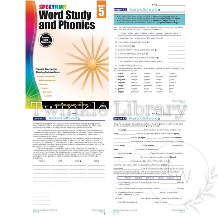 Spectrum Phonics Grade K 1 2 / Word Study และ Phonics เกรด 3 4 5 6 | หนังสือภาษาอังกฤษ FiIe สําหรับเ