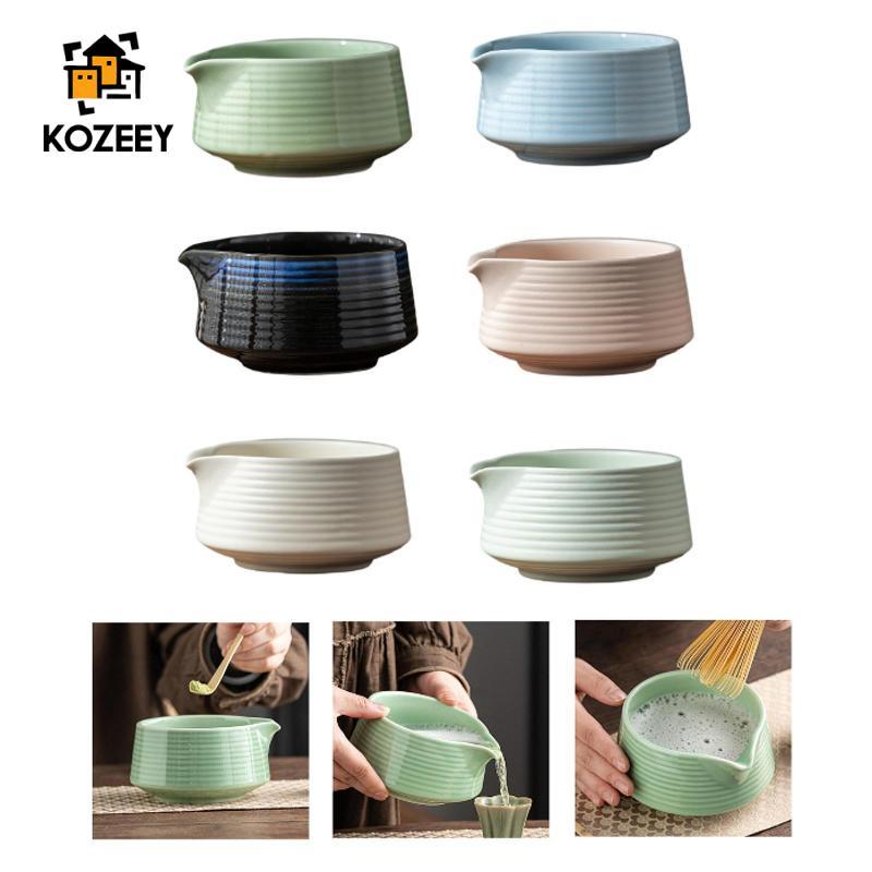 KOZEEY ญี่ปุ่น Matcha Bowl เซรามิค Starter Matcha Chawan พิธี Spout สําหรับชาห้องครัว Home Matcha Lover Friends