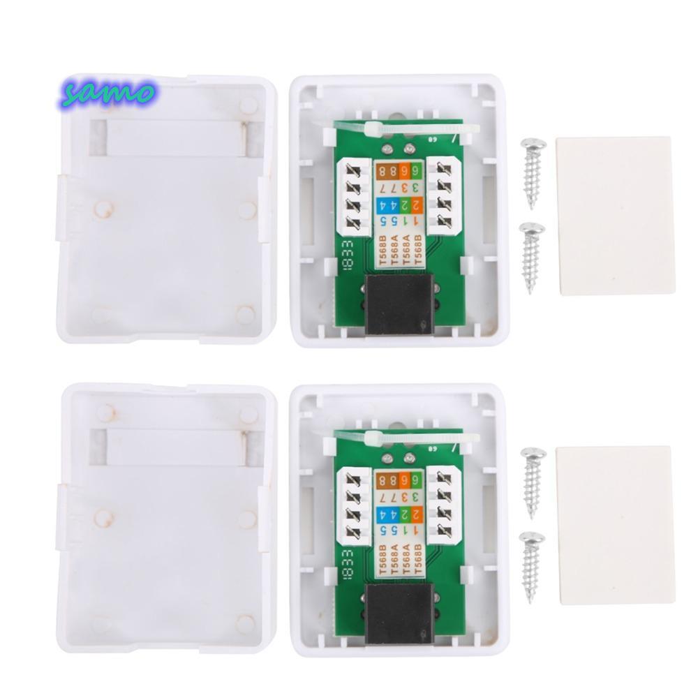 2 ชิ้น RJ45 Surface Mount กล่อง, RJ45-8P8C Cat6 Surface Mount กล่อง, กล่องพอร์ตเดียว ABS Non-Shielde