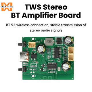 DC5V/3.7V แบตเตอรี่ขับเคลื่อน TWS สเตอริโอ BT เครื่องขยายเสียง 2*10W Dual Channel ปรับโทนและชาร์จได้