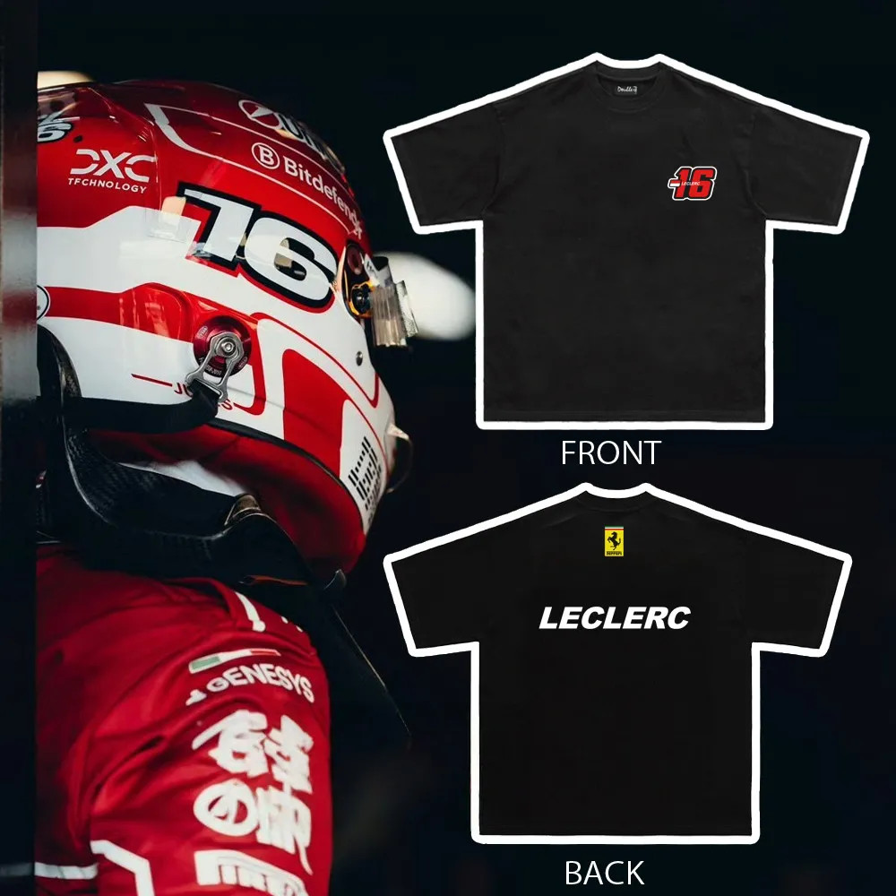 F1 racing short-sleeved shirt, #16 Leclerc, go-karting sports breathable T-shirt
