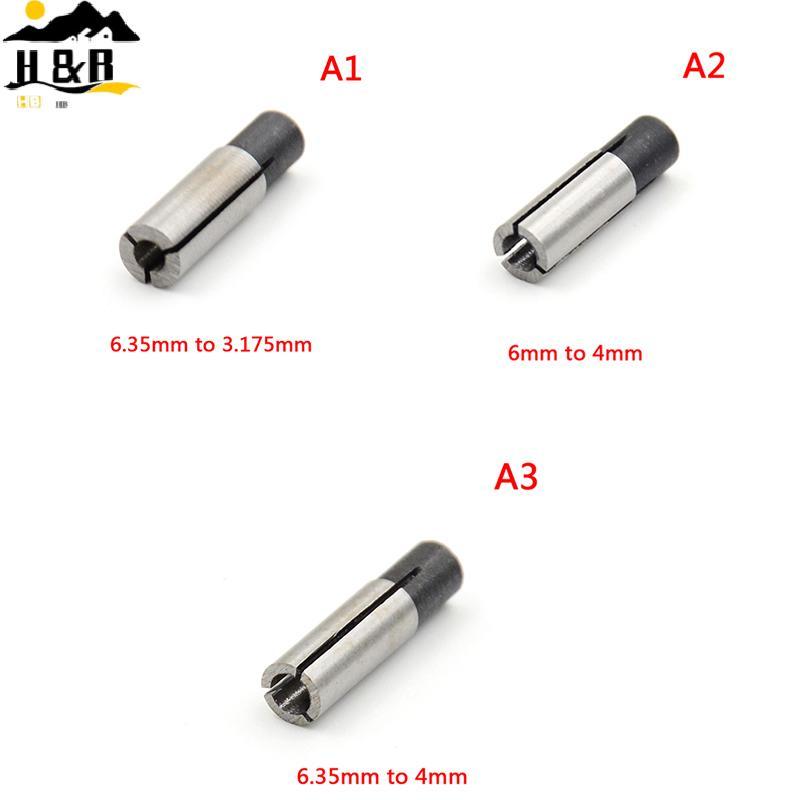 H&B 6.35 มม.ถึง 3.175 มม.1/8" นิดหน่อยอะแดปเตอร์เครื่องมือเราเตอร์สําหรับแกะสลัก collet {th}