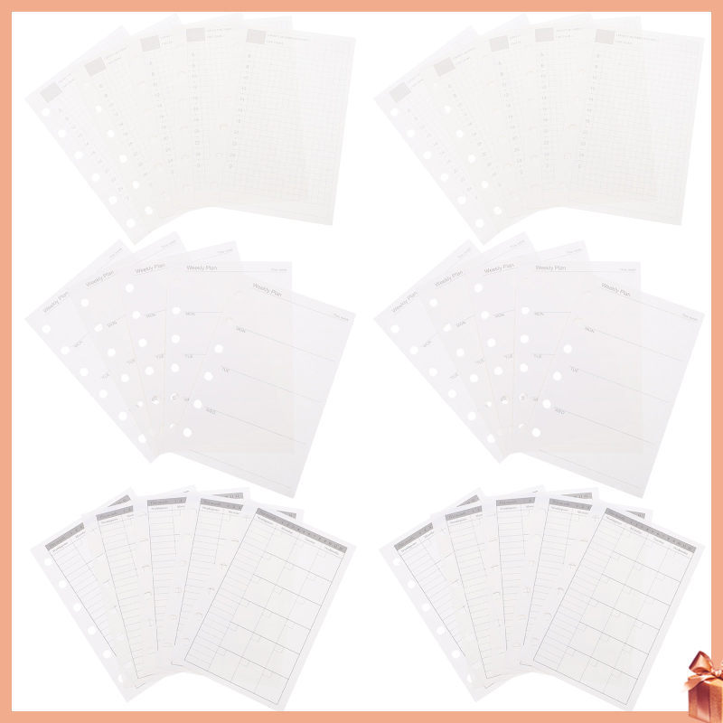 หมายเหตุหนังสือโน้ตบุ๊ค A7 Binder เติม Planner Habit Tracker Task dliyuanai