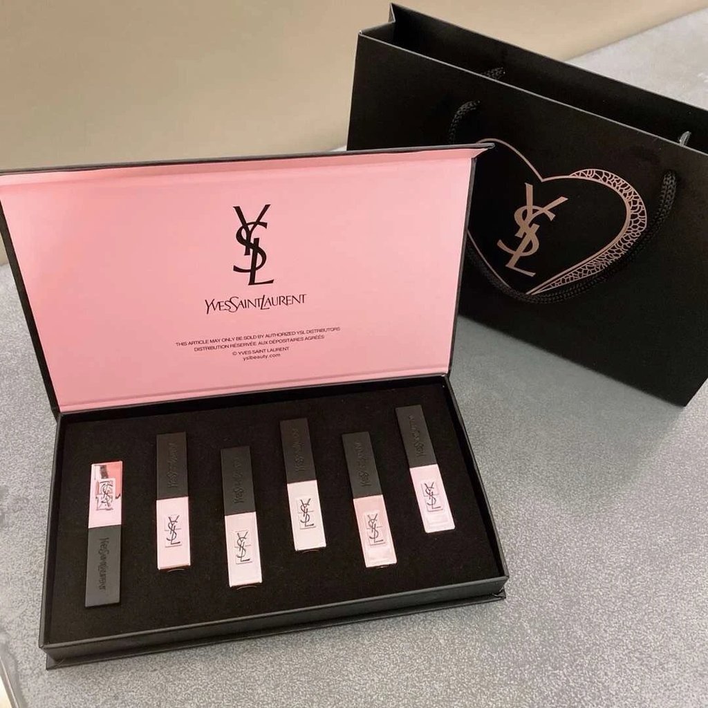 W Yang Shulin วุ้นเส้นวันวาเลนไทน์กล่องของขวัญตัวอย่างลิปสติกจํากัดชุดหกชิ้น