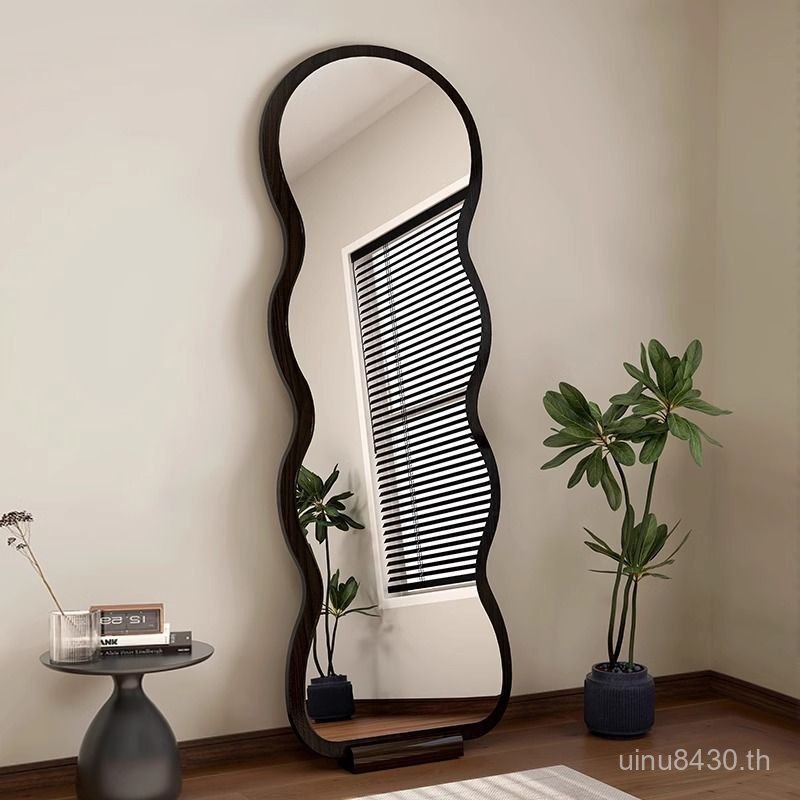 สีแดงยุคกลาง Full-Body ห้องนอน Wave กระจก High-End Feeling ชั้นยาวสุทธิ Fitting Dressing กระจกกระจกก