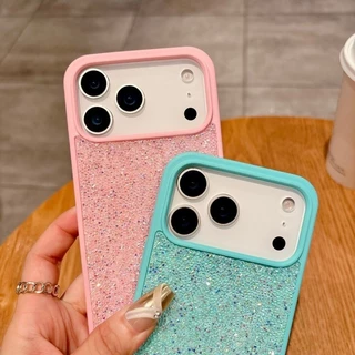 หลากสี Rhinestones เข้ากันได้กับเคสโทรศัพท์สําหรับ iPhone 17 Pro Max 17 Pro Air 16 Pro 15 + 14 13 12 11 Glitter กล้องป้องกันฝาครอบ