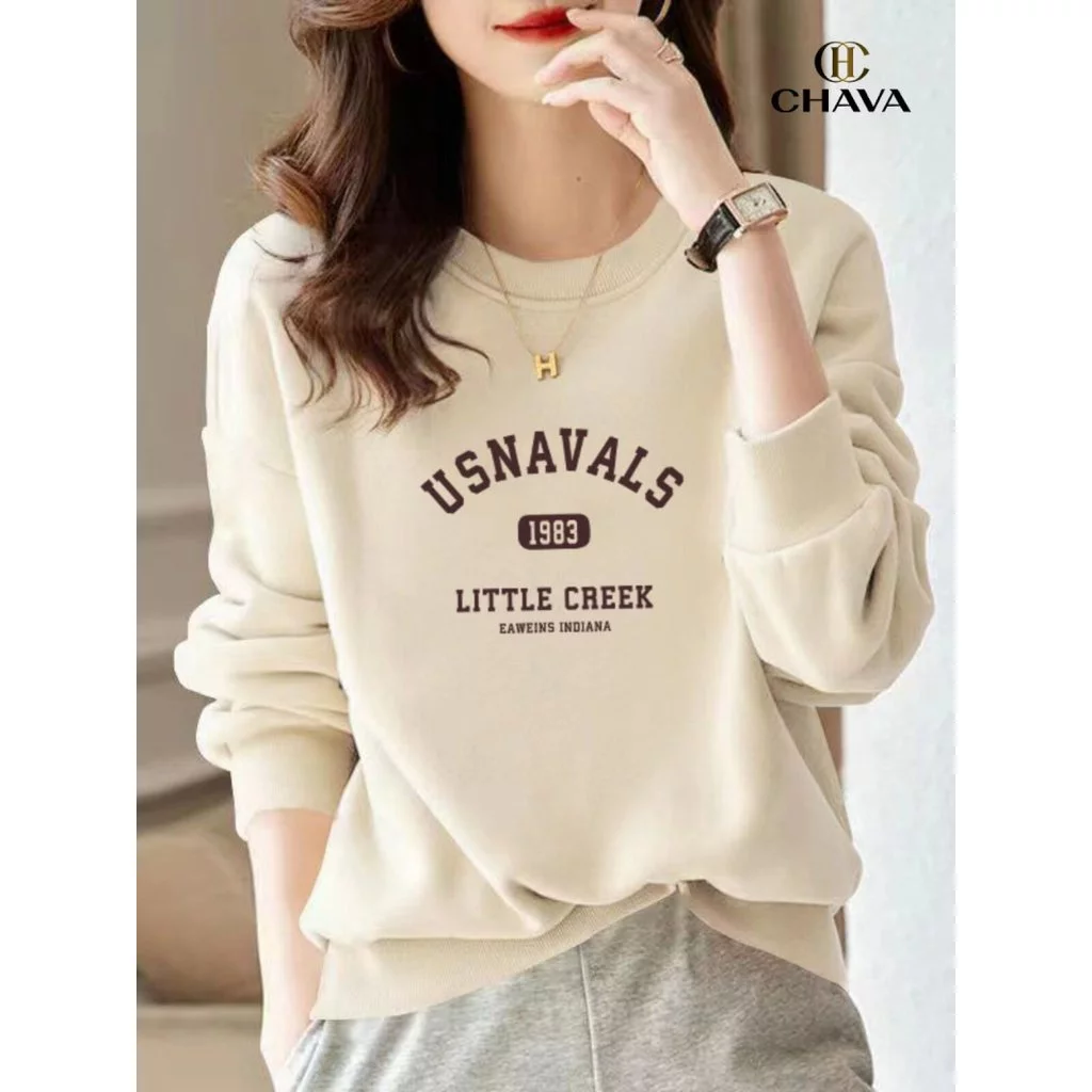 เสื้อสเวตเตอร์คอกลมบาง สไตล์เกาหลี เสื้ออเนกประสงค์สำหรับผู้หญิง