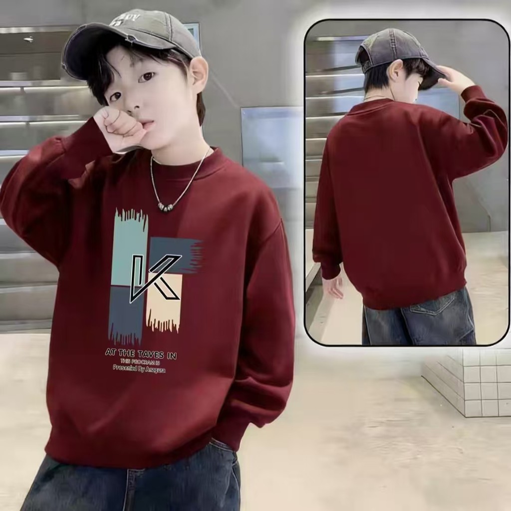 COD (Ho Chi Minh)DREAMY BABY เสื้อสเวตเตอร์แฟชั่นทรงหลวมสําหรับเด็กผู้ชายเหมาะสําหรับขนาด 110-160,จั