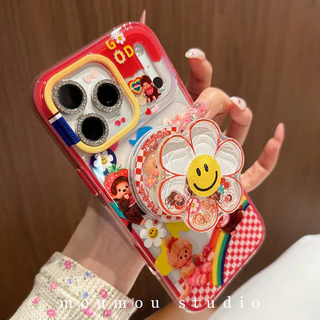 เคส Iphone พรีเมี่ยมเคสแม่เหล็ก Iphone 17 Pro Max น่ารัก Monchhichi Magnetic Phone Holder Case Iphone 14 Pro Max Bracelet Case 2 IN1 ที่ถอดออกได้สําหรับ iPhone 17 16 15 13 Pro Max