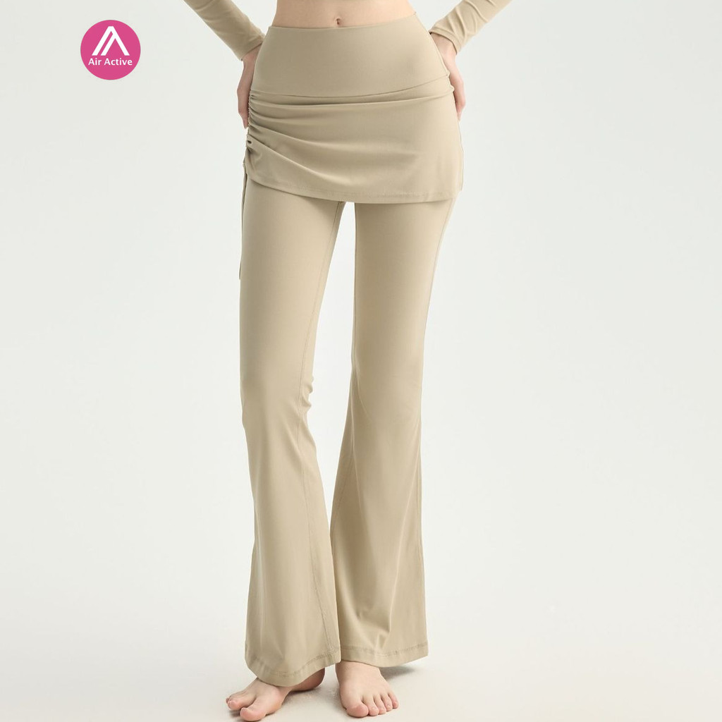 AirActive กางเกงโยคะเอวสูง AirActive ช่วยยกก้นและกระชับหุ่น เลกกิ้งขาบาน พร้อมเชือกรูดสำหรับการออกกำลังกาย