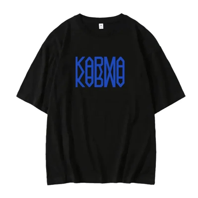 เสื้อยืดแฟชั่น Kpop Straykids อัลบั้มชุดที่ 4 KARMA เสื้อยืดลำลองสำหรับผู้ชายและผู้หญิง แขนสั้นผ้าฝ้