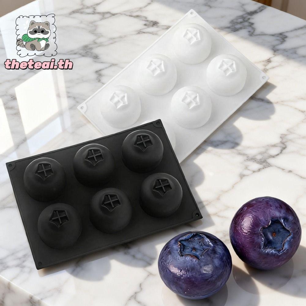 THETEAI  บลูเบอร์รี่มูสเค้กแม่พิมพ์,6ช่องอาหารเกรดซิลิโคนผลไม้รูปขนมแม่พิมพ์,พรีเมี่ยมยืดหยุ่นทนความร้อนนํามาใช้ใหม่อบแม่พิมพ์ช็อคโกแลต