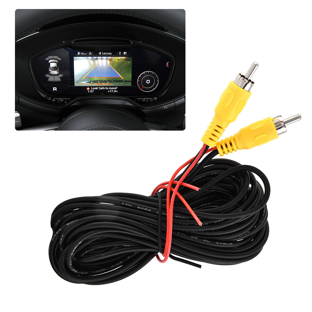 Cooltools Gorgeri Reversing Camera Cable for Car 6M Male to Reverse Back View Parking Video AV Cord