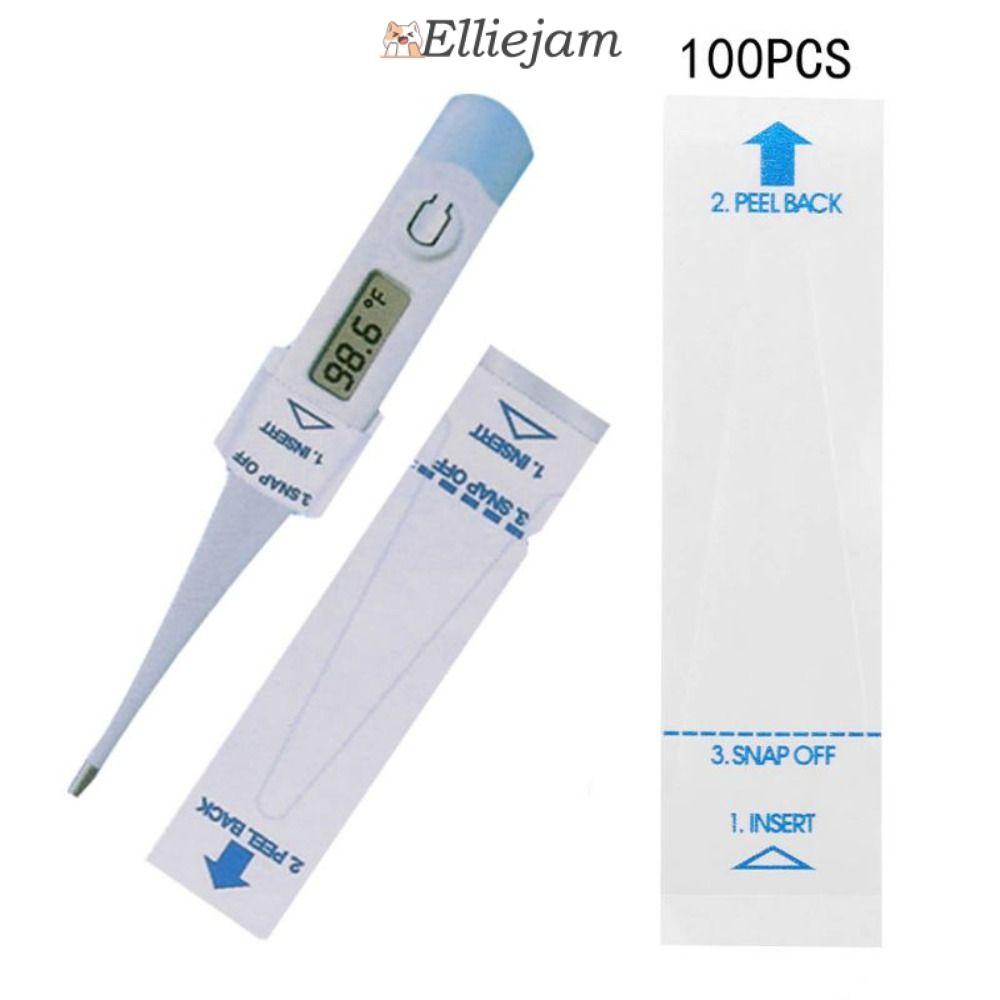 ELLIEJAM 100PCS Digital Probe Covers, Thin Disposable Temperature Probe Cover, คุณภาพสูงปลอดภัยสะดวก