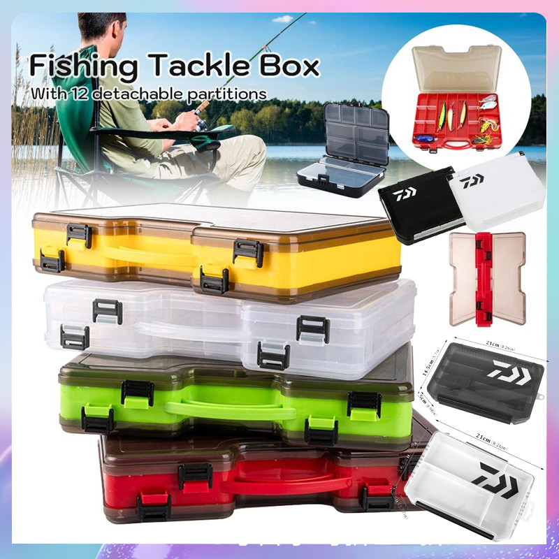 【COD】 Fish Bait Box กล่องเก็บอุปกรณ์ตกปลาขนาดใหญ่สองชั้น พร้อมล็อกอุปกรณ์ตกปลา เก็บรักษาและปกป้องอุปกรณ์ตกปลาได้ง่าย