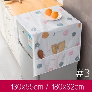 ผ้าคลุมตู้เย็น คลุมเครื่องซักผ้า EVA กันน้ำกันฝุ่น ขนาด 54/55/60/62x130/180 cm พร้อมช่องเก็บของด้านข้าง 2 ด้าน