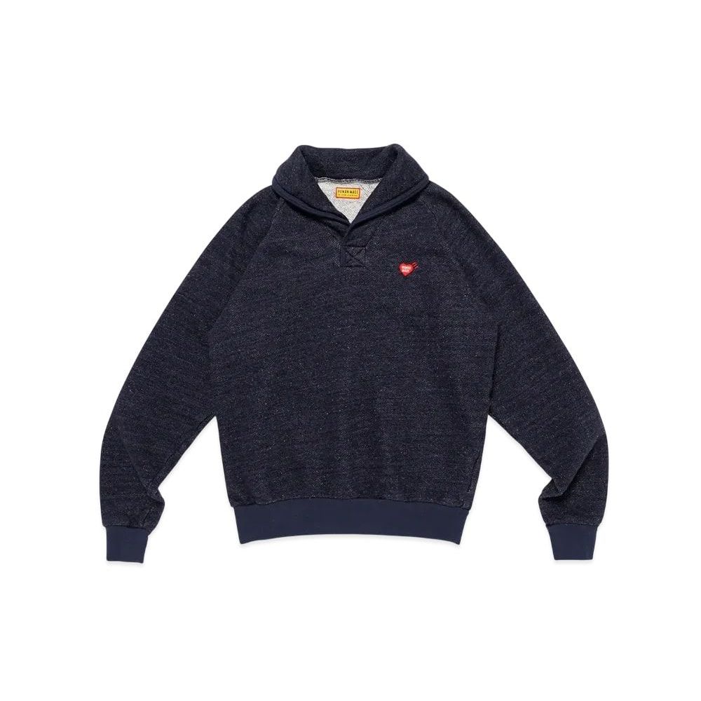 HUMAN MADE Shawl Collar Sweatshirt Navy Unused