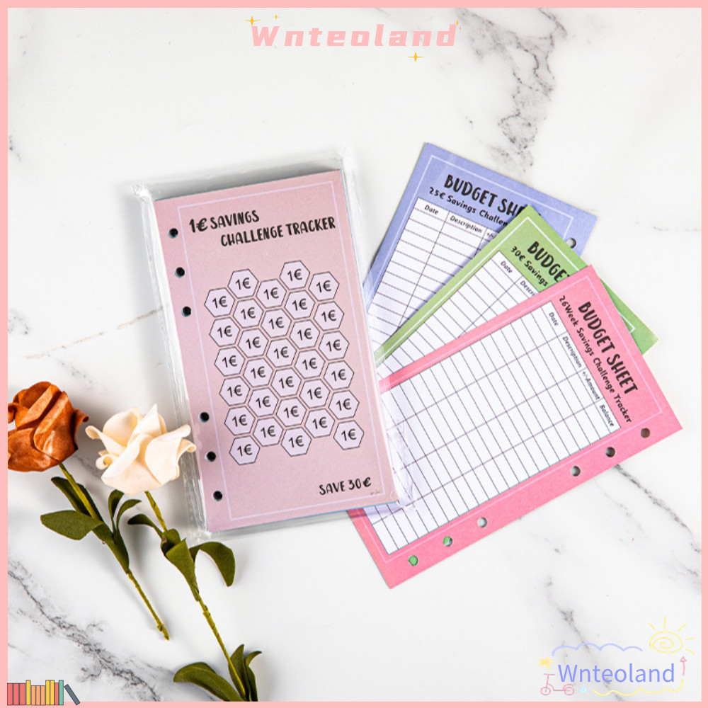 WNTEOLAND การ์ดประหยัดค่าใช้จ่าย 48 ชิ้น, เงิน Eave 30 วันประหยัดซองเงินสด, A6 100 ซอง USD 52 สัปดาห