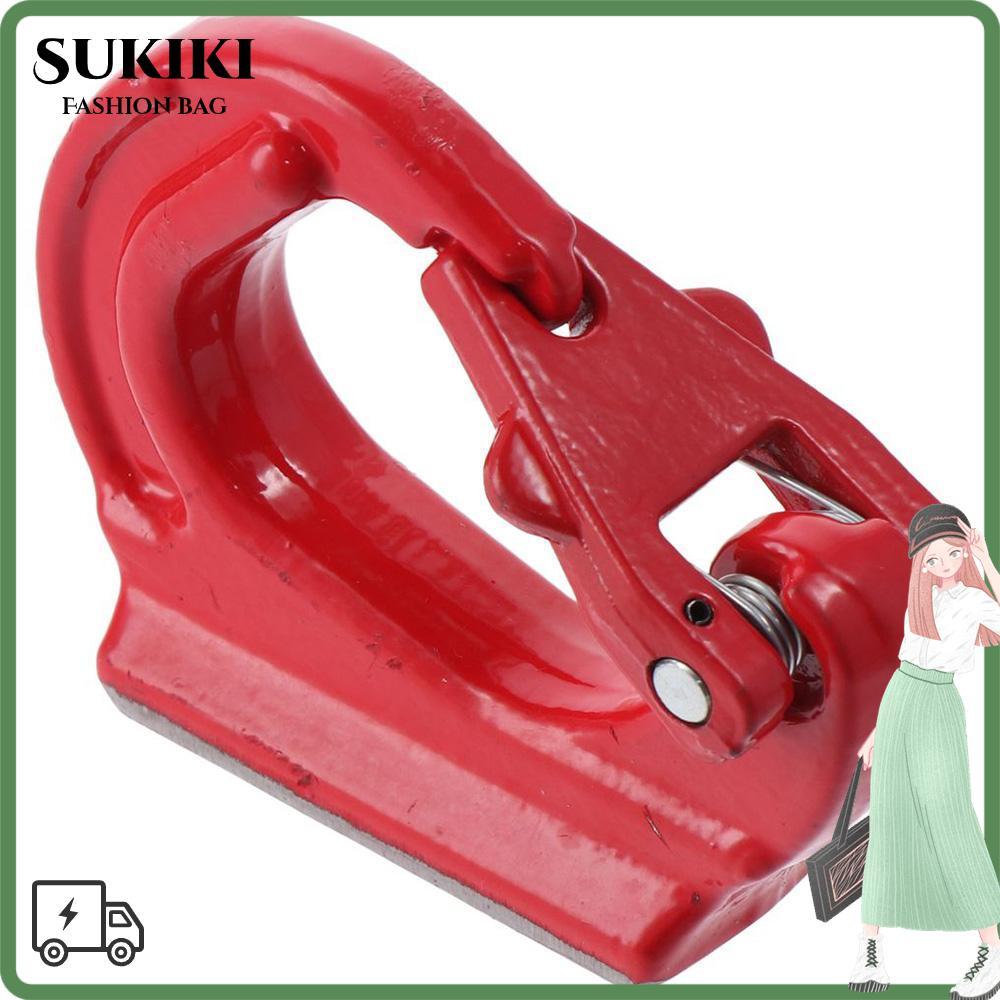 SUKIKI ตะขอยกสําหรับงานหนัก, ตะขอยึดเชื่อม 2T G80 สีแดง, เหล็กโลหะผสมความจุ 4400lbs พร้อมตะขอเชื่อมส