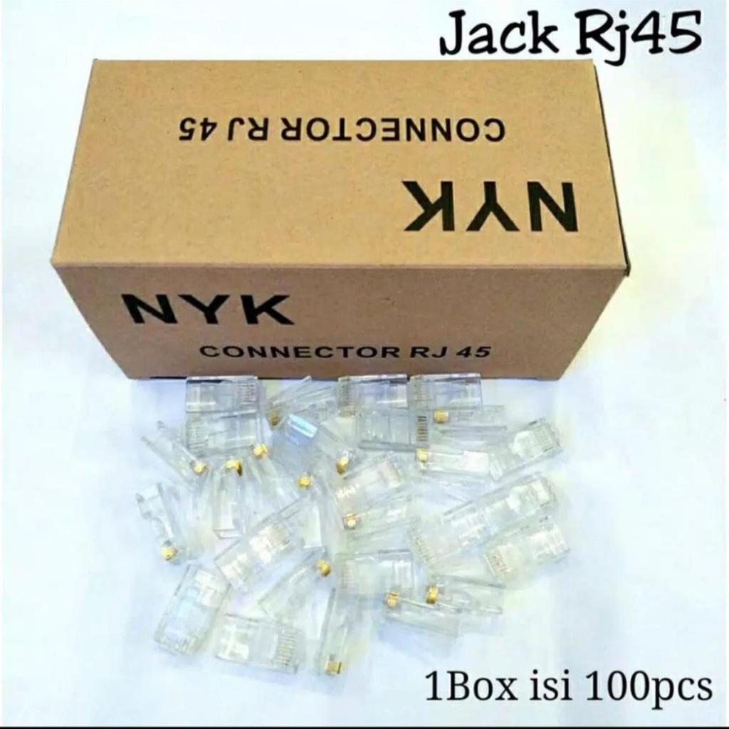 NYK Connector Rj45 Cat5 เนื้อหา 100 ชิ้น RJ 45 ขั้วต่อ