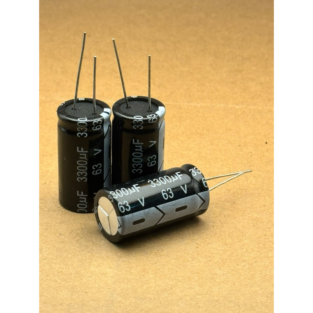 ร้านไทย ตัวเก็บประจุด้วยไฟฟ้า 3300 uf 63V ตัวเก็บประจุอลูมิเนียมอิเล็กโทรไลน์ capacitor 2ขา