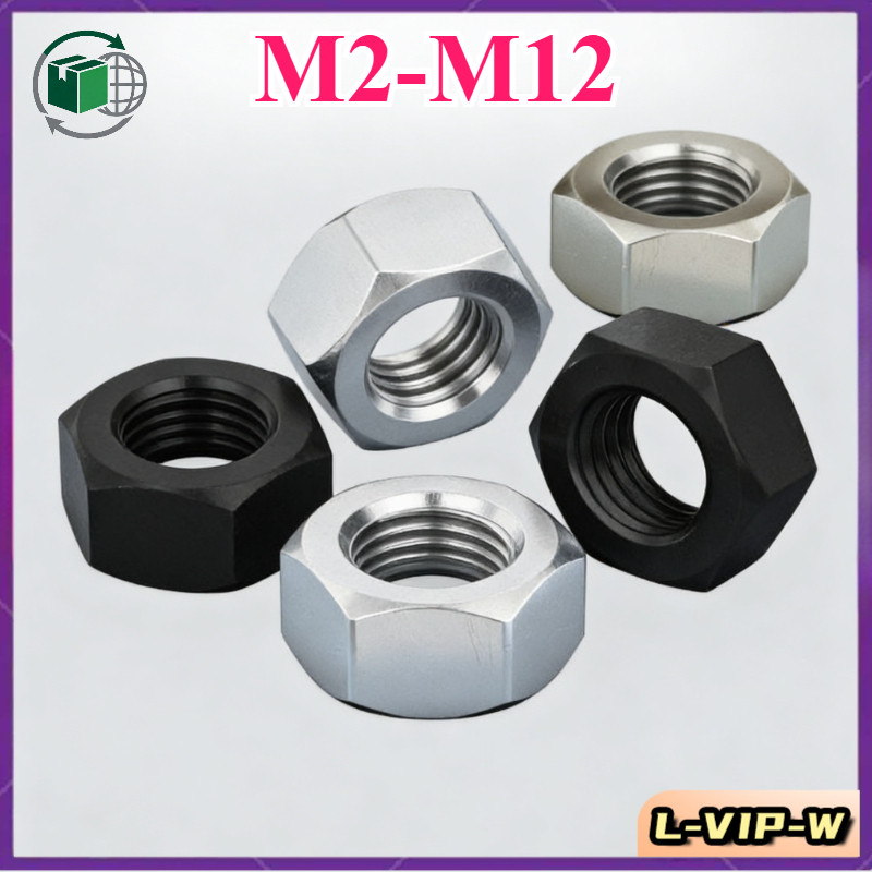 White Zinc/Nickel Plated/Black Nickel Hex Nuts M2-M12 L-VIP-W