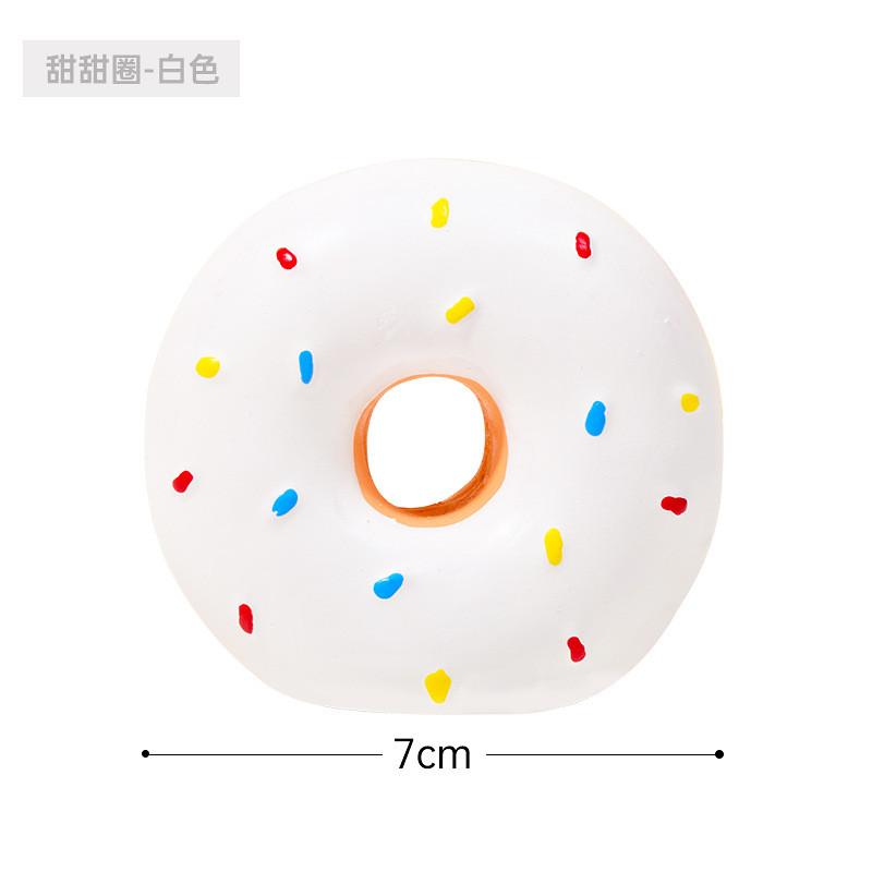 GINASWAG สัตว์เลี้ยง Latex ของเล่น Donuts สามารถ Loud Multicolor จําลอง Donuts เสียงลูกสุนัขสุนัขของ
