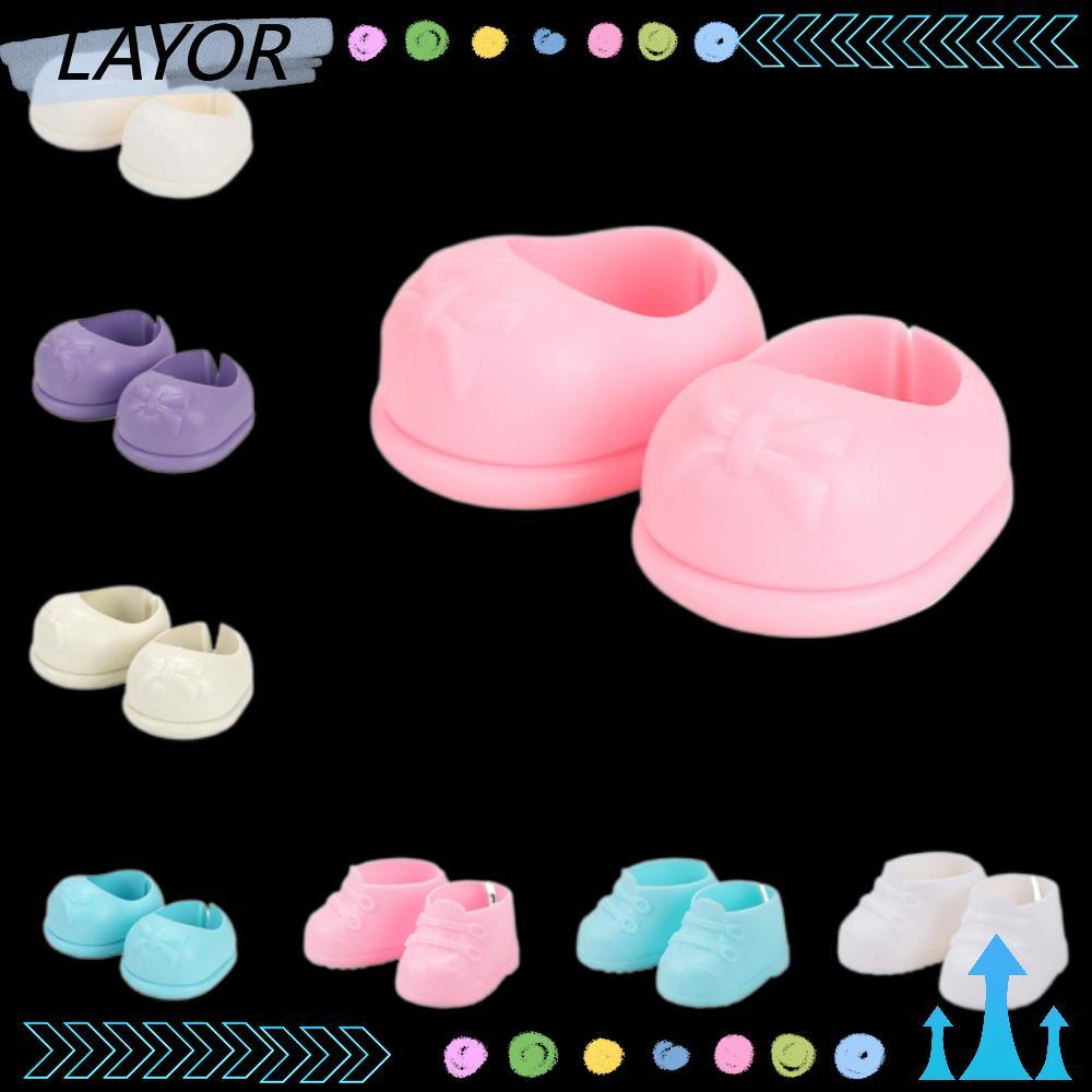 LAYOR 1 คู่รอบ Toe รองเท้าน่ารักรูปแบบ Bowknot 20 ซม.รองเท้าผ้าฝ้ายตุ๊กตา,ที่มีสีสัน DIY ของเล่นเด็กของขวัญ