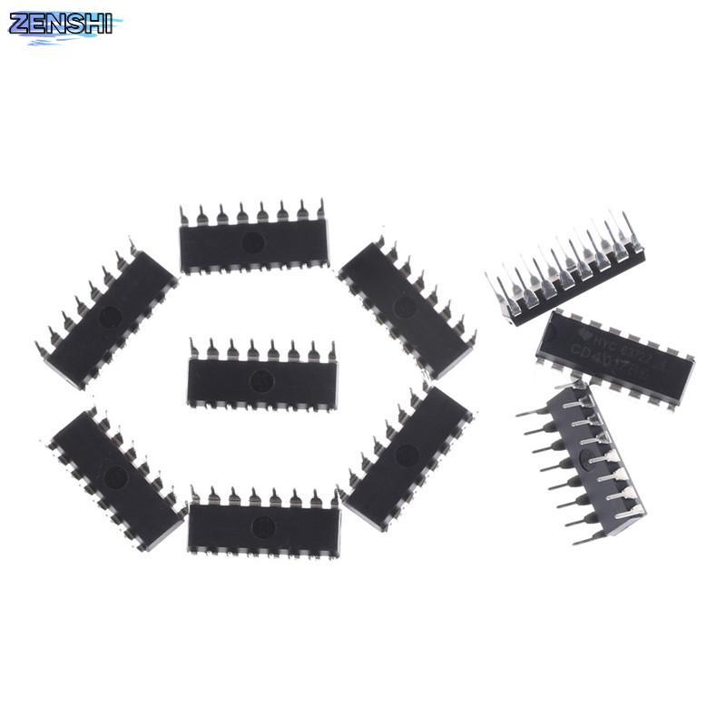 Zenshiaa 10 ชิ้น CD4017BE 4017 CD4017 Decade Counter Divider IC