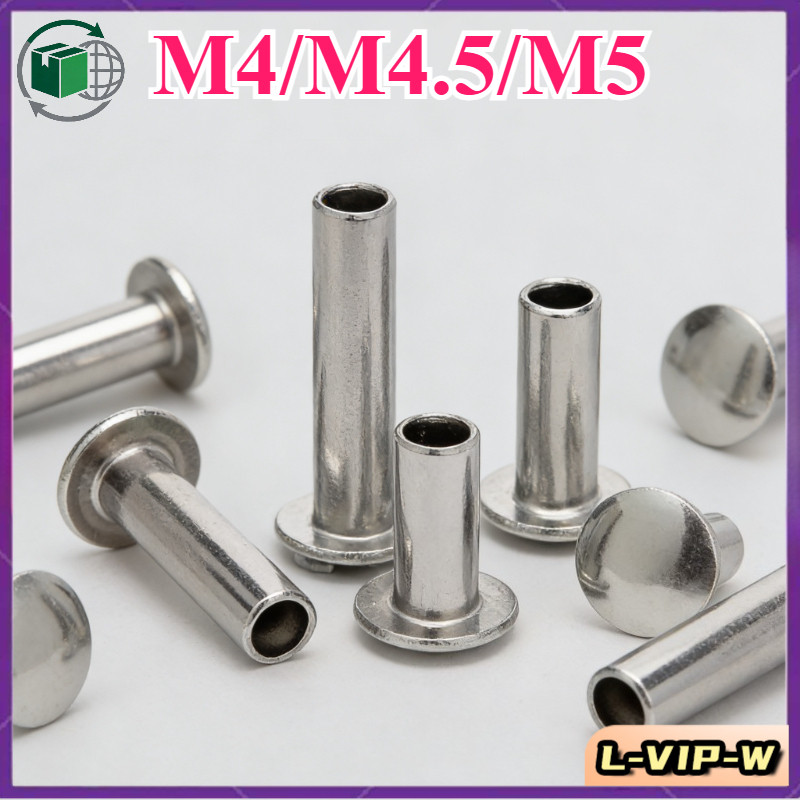 304 สแตนเลสหัวแบนกึ่งต่ําหมุดย้ํา,หมุดหัวกลมกึ่งต่ํา M4/M4.5/M5L-VIP-W