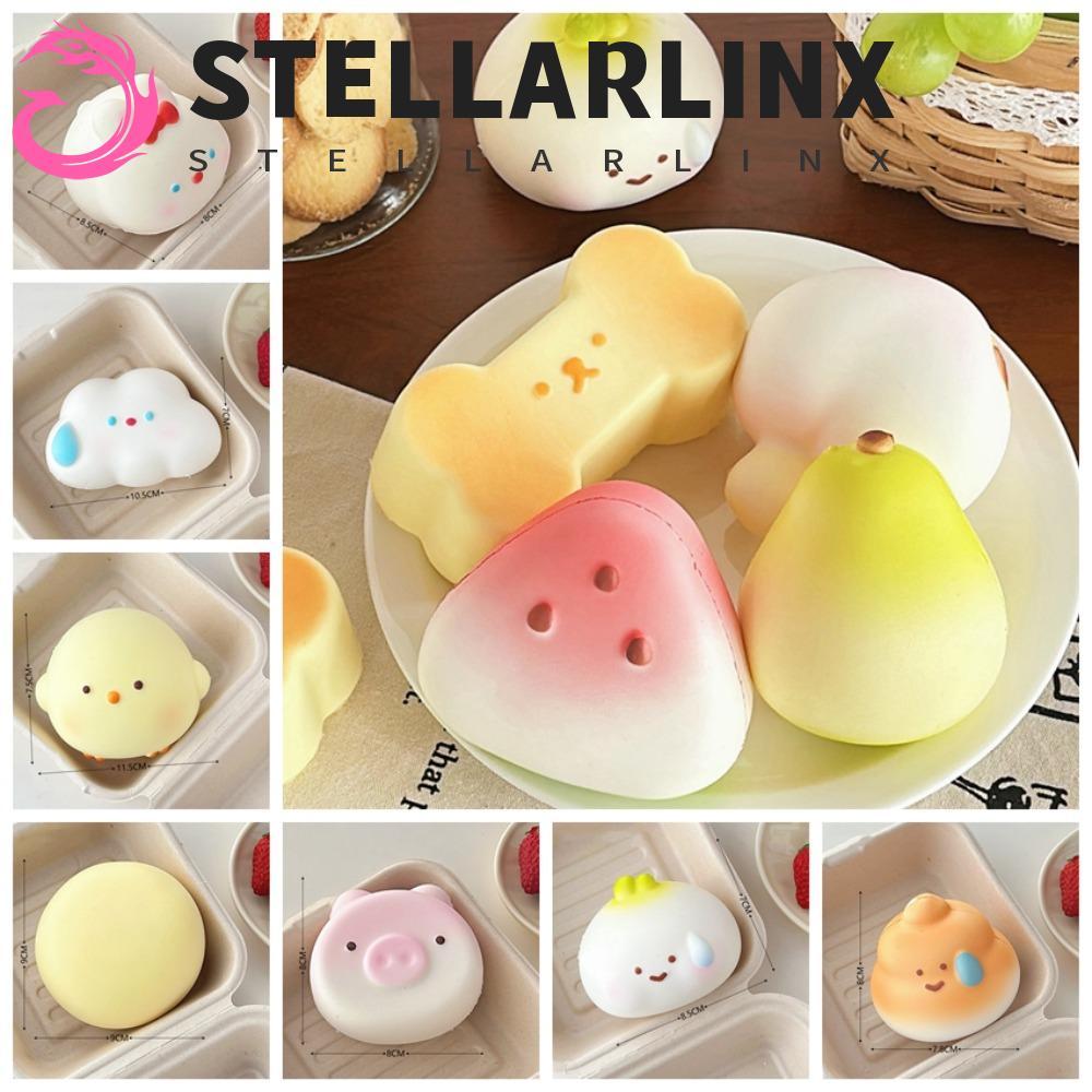STELLARLINX ผลไม้บีบของเล่น,ผลไม้จําลองอาหารการ์ตูน Fidget ของเล่น, Soft Sensory TPR ชีสผลไม้หยิกของเล่นปฏิบัติโจ๊ก