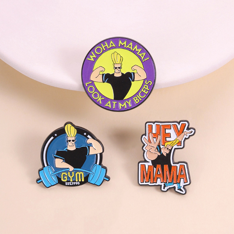 เข็มกลัด Johnny Bravo 90s สไตล์การ์ตูน สำหรับสะสมและตกแต่ง พร้อมความทรงจำดีๆ