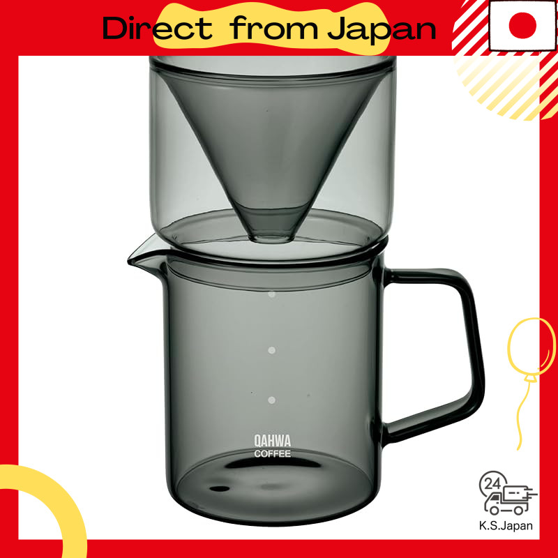 QAHWA Coffee Dripper and Server Set 400ml - Coffee Brewing Tool, Dishwasher Safe, Heat-resistant Gla