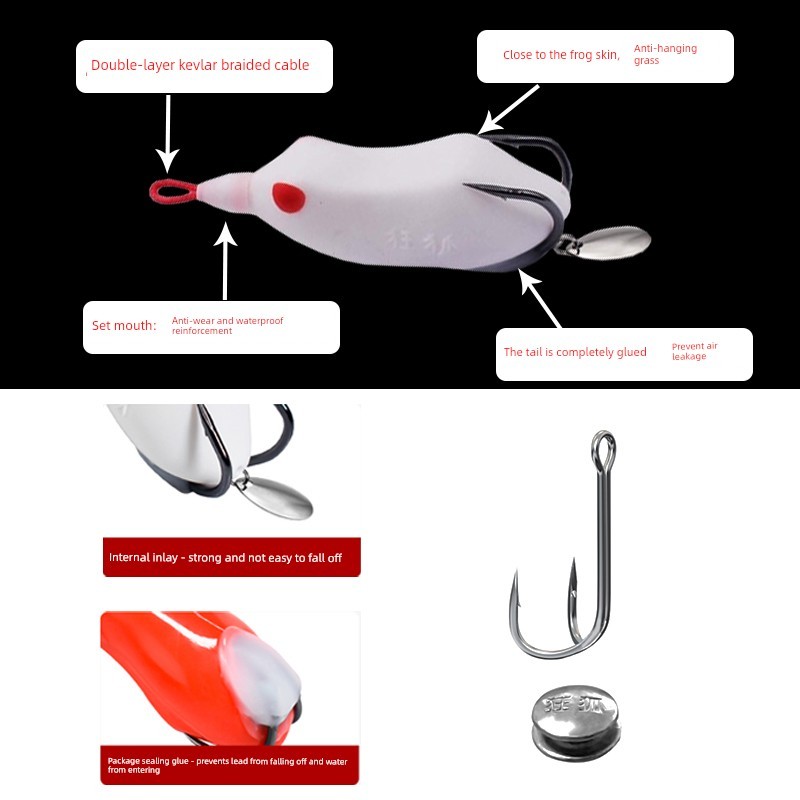 ชุดกบยาง กบกระโดด Crazy Fox No. 1 Thunder Frog New Black KingKong Thunder Qiang Far Tout Luya Black 