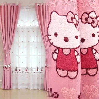 MOJO ผ้าม่าน Hello Kitty ผ้าม่านหน้าต่าง ผ้าม่านกันแสง น้ำหนักสูง กันแสง ห้องรับแขก
