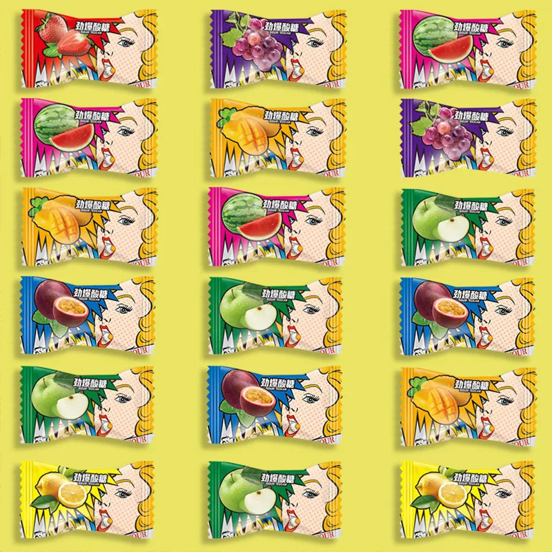 สินค้าใหม่พร้อมสต็อก Pop Sour Candy Super Sour Lemon Candy Pop Sour Pervert Sour Strong Student Spoo