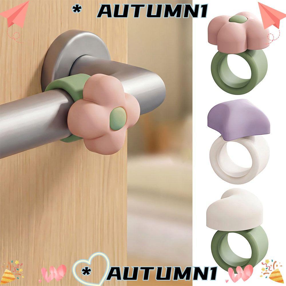 AUTUMN แผ่นกันกระแทกมือจับประตู, Anti-Shock Punch-free Door Stopper, น่ารักซิลิโคนเงียบการ์ตูน Doorknob แผ่นกันชนสําหรับตกแต่งห้องนอน