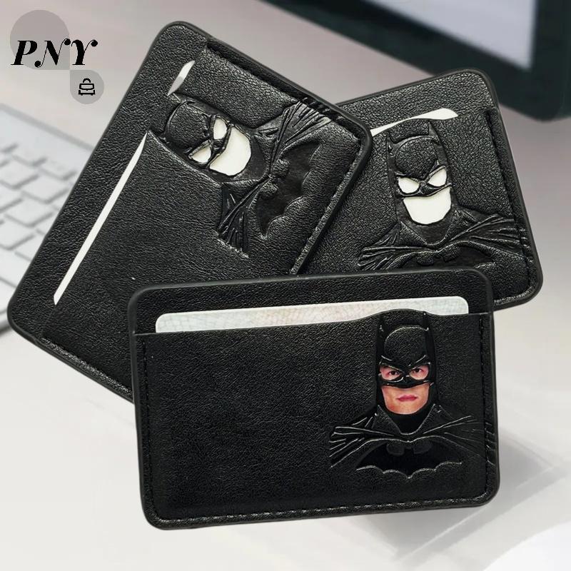 [PNY] Bat ID Wallet Slim Leather Card Holder Case Wallet With Hero Mask Creative Anniversary Birthda