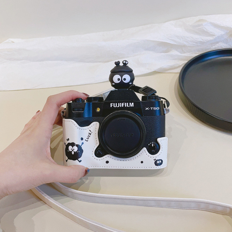 ฐานหนัง Briquettes สีขาวเหมาะสําหรับ Canon 800D/77D/850D Fuji XA7/XA20/XA10 Nikon Z5/Z6/Z5II/Z6II เค