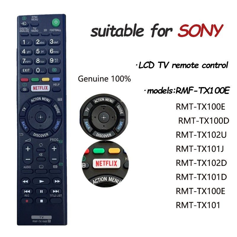 ของแท้ remote รีโมททีวี SONY LCD Smart TV รีโมท(แบตเตอรี่ ที่มาพร้อมกับแบตเตอรี่ 2 pcs) RMF-TX100E R