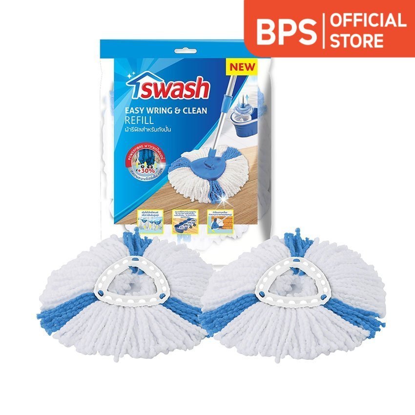 สวอช อะไหล่ผ้าม็อบ สำหรับถังปั่น ผ้ารีฟิล (2ชิ้น) SWASH TORNADO MOP REFILL 2 PCS.