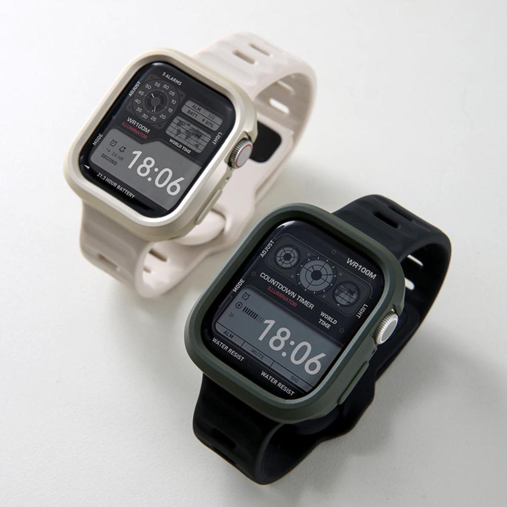 สร้อยข้อมือและฝาครอบ Combo สายรัดซิลิโคน + TPU สําหรับ Apple Watch SE 45/40/42/46 มม. Series 8/9/7/6/5/4 Correa