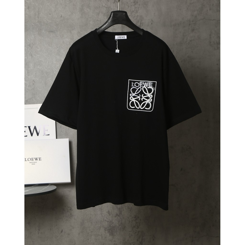 Loew & e2026 Star คลาสสิกรอบคอแขนสั้นเสื้อยืดผู้ชายผู้หญิงฤดูใบไม้ร่วงเสื้อผ้าสบาย 2 เส้น Simple Bas