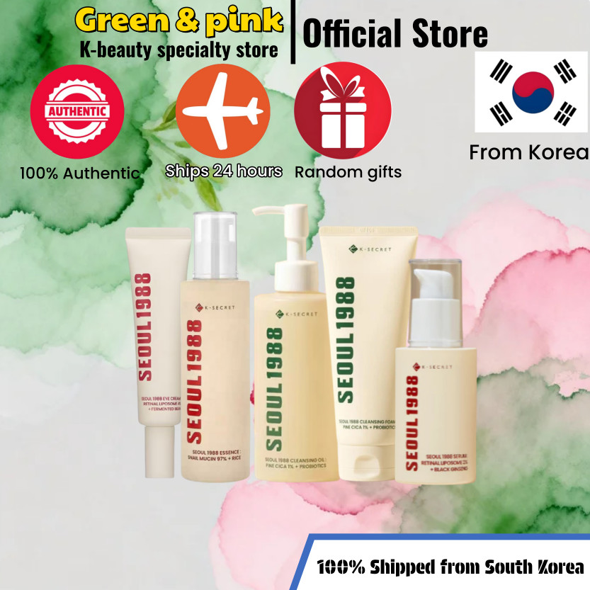 [K-SECRET] SEOUL 1988 คลีนซิ่งออยล์ 200ml/คลีนเซอร์ 150ml/Retinol Black Ginseng Extract 30ml/Retinol Soy Eye Cream 30ml/สารสกัดหอยทาก 97% 100ml