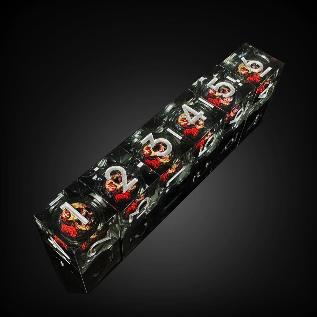 HAOMEJA Skull D6 เรซิ่นลูกเต๋าชุด 6 ชิ้น DND Hexahedron ลูกเต๋า 18 มม.บทบาทเล่นลูกเต๋าชุดใช้กับเกมกร