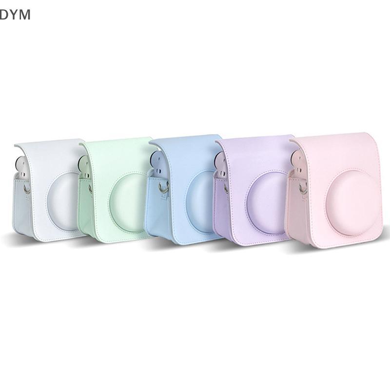 <DYM> 1ชิ้นสำหรับ Instax Mini 12เคส PU นุ่มป้องกันกระเป๋าใส่กล้องสำหรับกระเป๋ากล้องฟิล์มพร้อมสายคล้อ