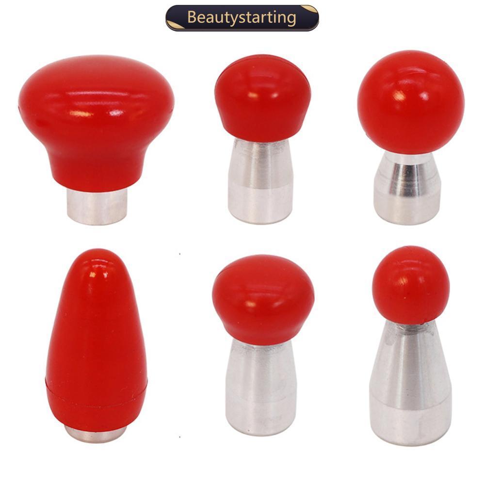 BEAUTYSTARTING 6 ชิ้นรถ Dent หนังหมวกค้อนเปลี่ยนหัว Dent ซ่อมเปลี่ยนหัว Hook Top Pit เครื่องมือ M8 ด